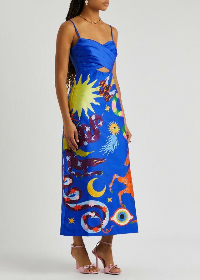 Guardian Printed Satin Midi Dress - Endless - UAE Rental and Resale for Women's Fashion