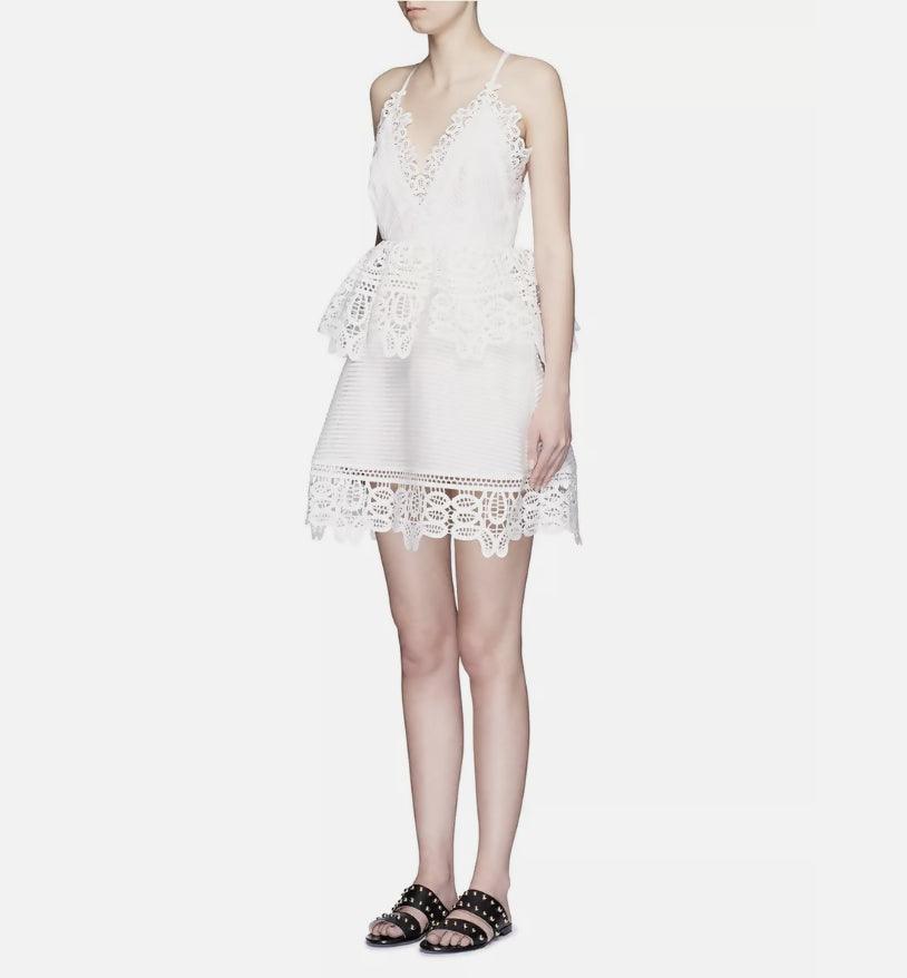 Guipure Cotton Lace Mini Dress - Endless - UAE Rental and Resale for Women's Fashion
