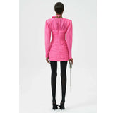 Floral-appliqué Ruched Minidress