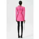 Floral-appliqué Ruched Minidress