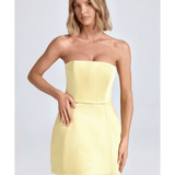 Haisley Bandeau Structured Tulip Mini Dress - Endless - UAE Rental and Resale for Women's Fashion