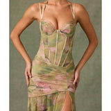 Haruna Ruched Asymmetric Corset Gown - Endless - UAE Rental and Resale for Women's Fashion