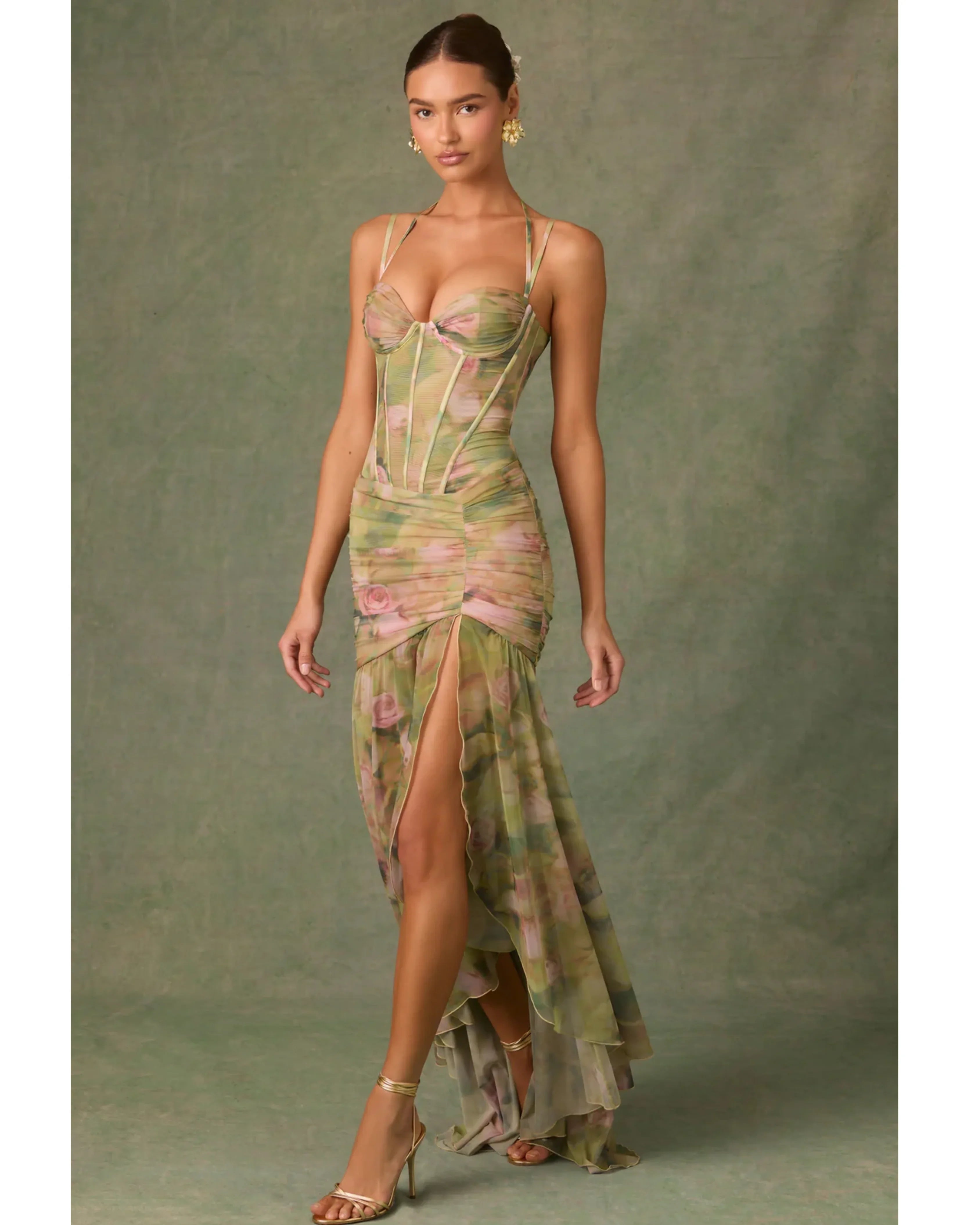Haruna Ruched Asymmetric Corset Gown - Endless - UAE Rental and Resale for Women's Fashion