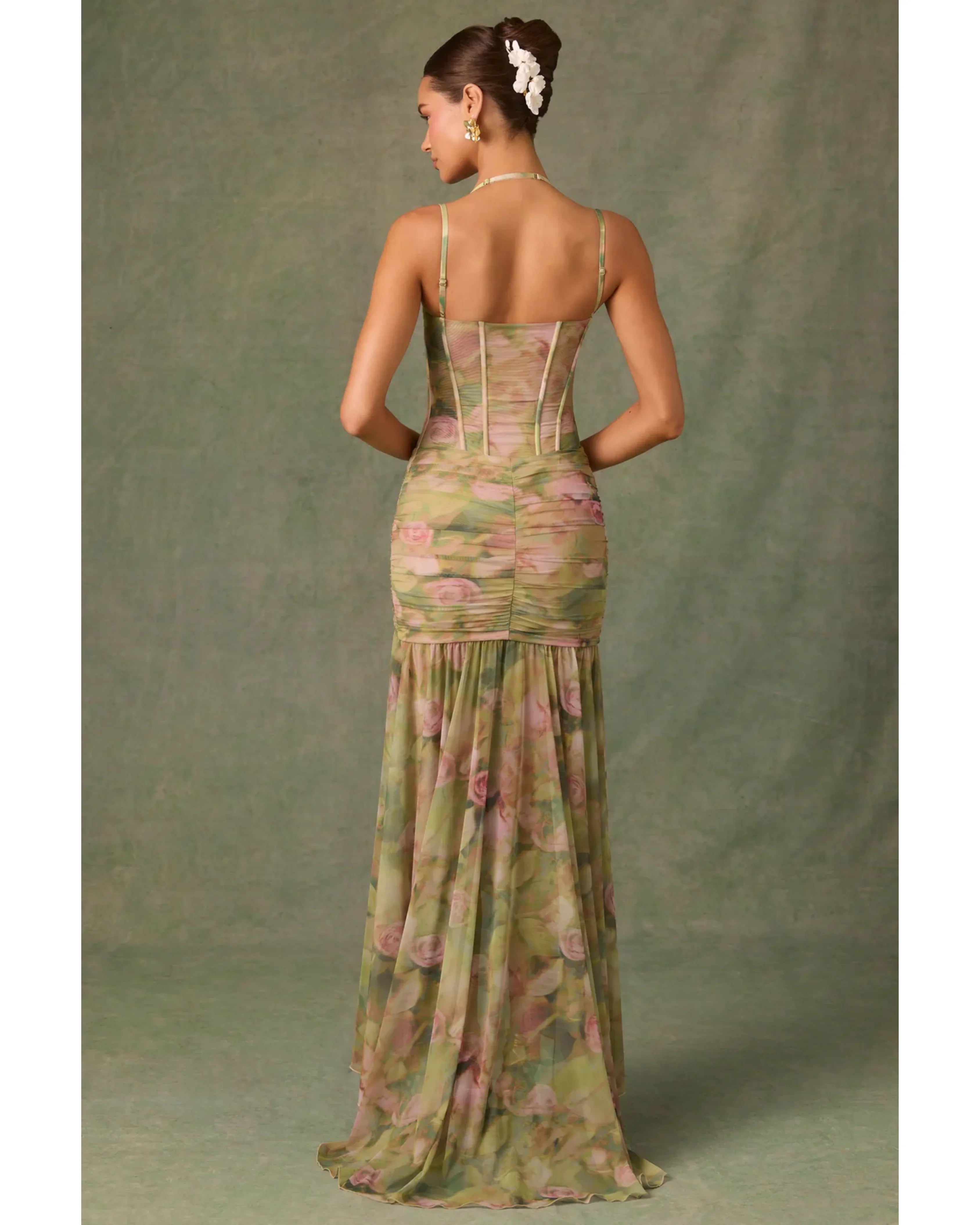 Haruna Ruched Asymmetric Corset Gown - Endless - UAE Rental and Resale for Women's Fashion