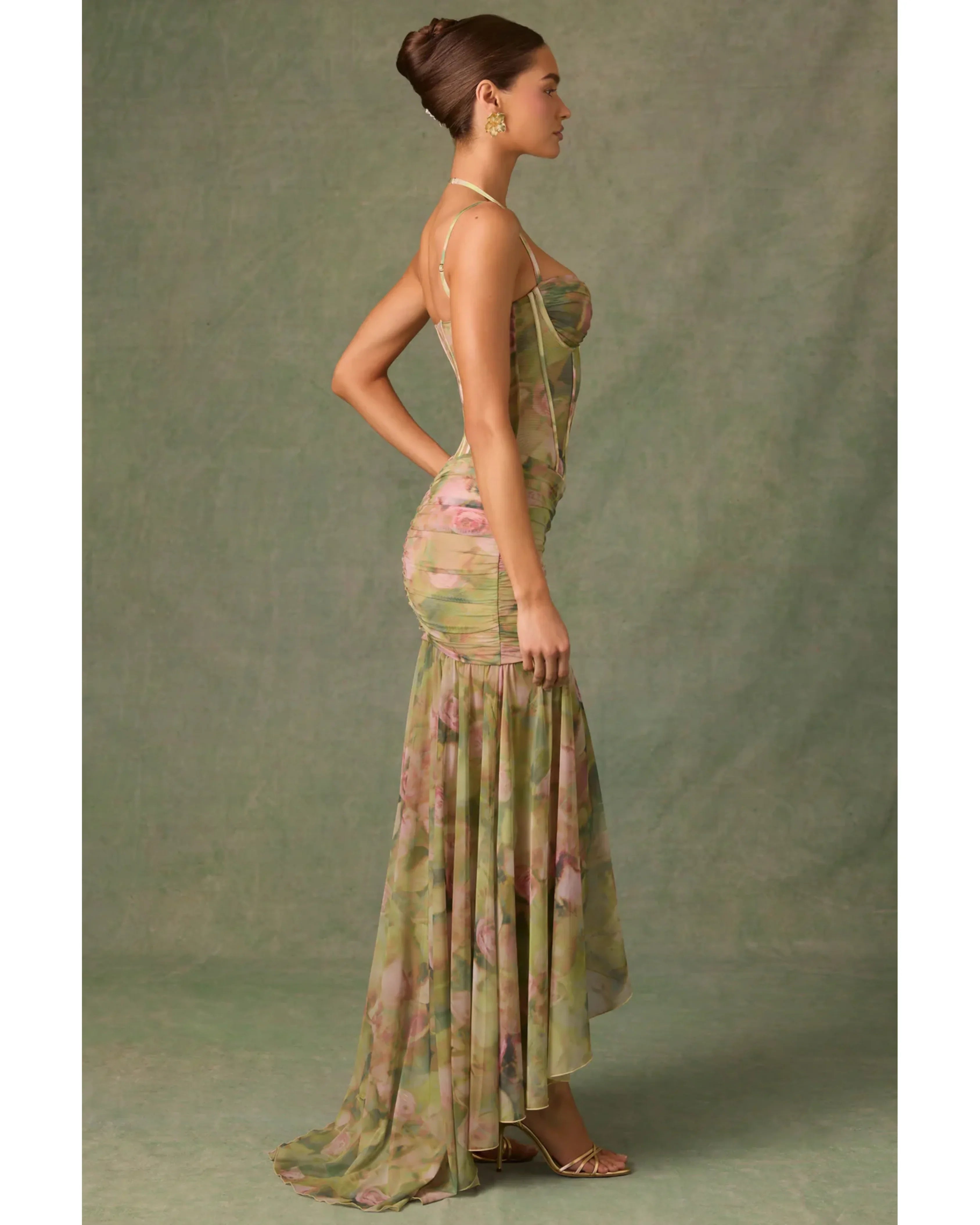 Haruna Ruched Asymmetric Corset Gown - Endless - UAE Rental and Resale for Women's Fashion