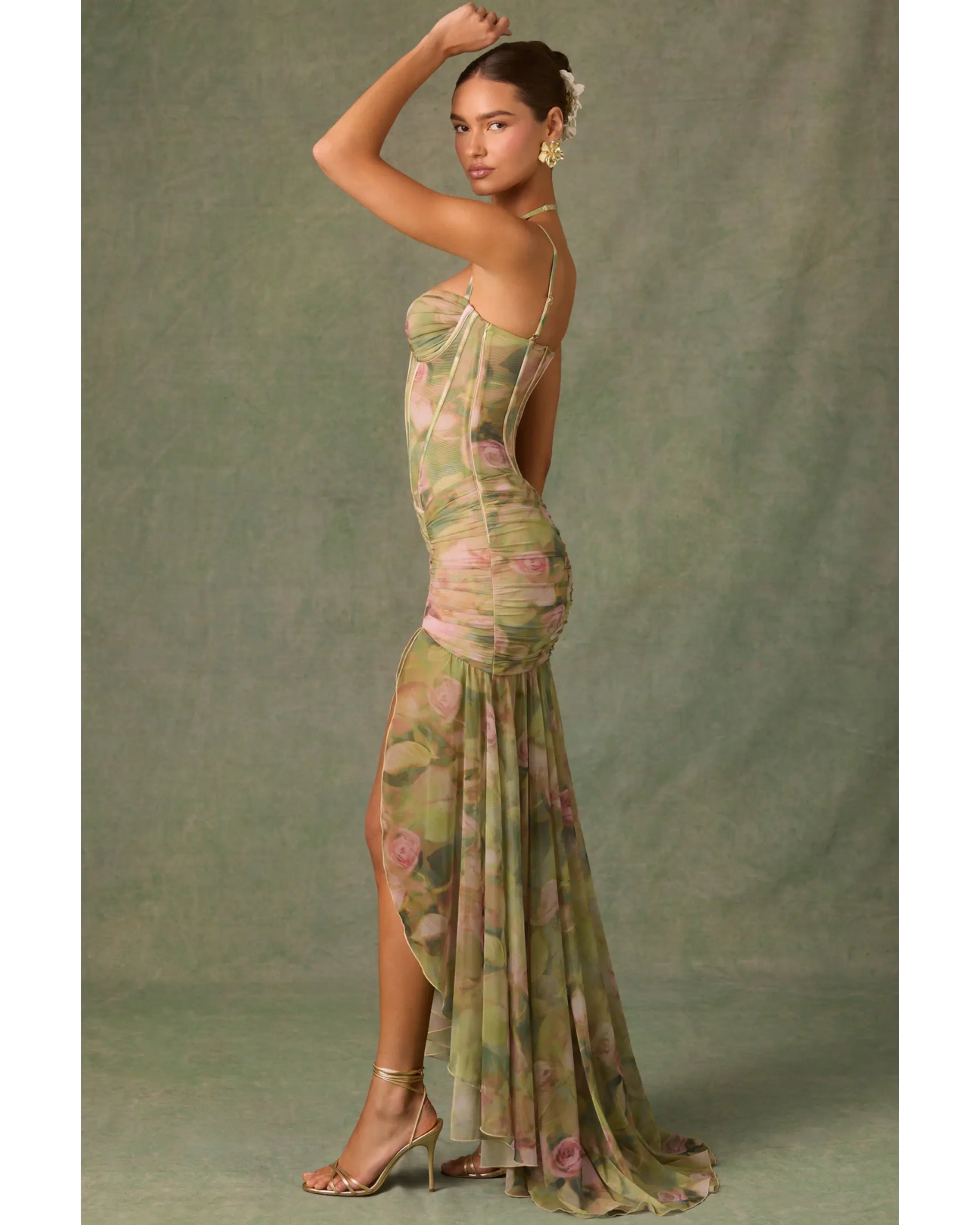 Haruna Ruched Asymmetric Corset Gown - Endless - UAE Rental and Resale for Women's Fashion