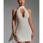 Henrietta Embellished Scarf-Detail Halterneck Mini Dress - Endless - UAE Rental and Resale for Women's Fashion