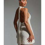 Henrietta Embellished Scarf-Detail Halterneck Mini Dress - Endless - UAE Rental and Resale for Women's Fashion