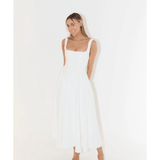 High Waist Square Neck Midi Dress - Endless - UAE Rental and Resale for Women's Fashion