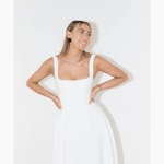 High Waist Square Neck Midi Dress - Endless - UAE Rental and Resale for Women's Fashion