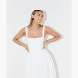 High Waist Square Neck Midi Dress - Endless - UAE Rental and Resale for Women's Fashion