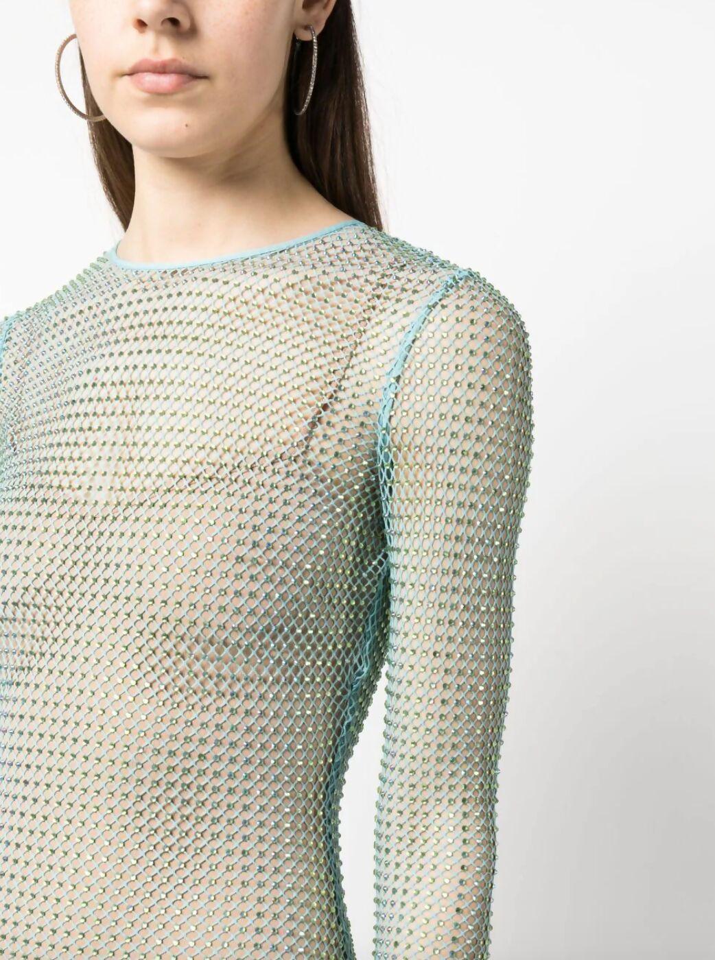 Hotfix Rhinestone Embellished Fishnet Dress - Endless - UAE Rental and Resale for Women's Fashion