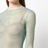 Hotfix Rhinestone Embellished Fishnet Dress - Endless - UAE Rental and Resale for Women's Fashion