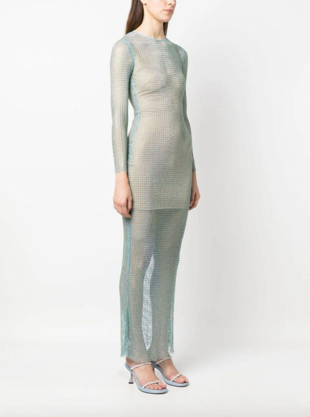Hotfix Rhinestone Embellished Fishnet Dress - Endless - UAE Rental and Resale for Women's Fashion