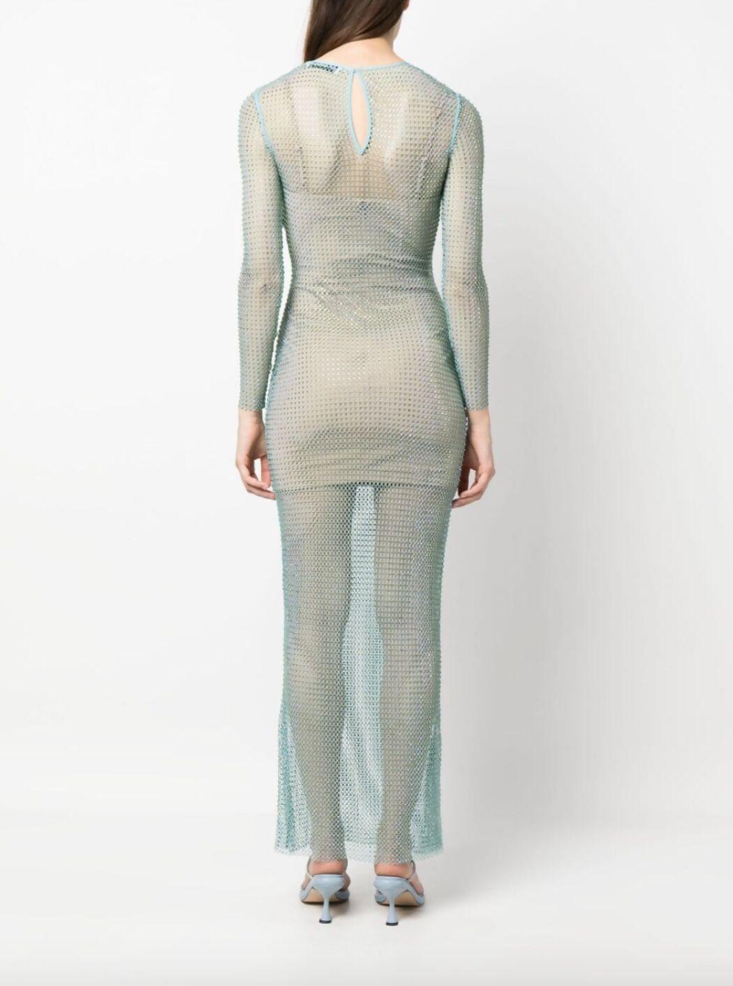 Hotfix Rhinestone Embellished Fishnet Dress - Endless - UAE Rental and Resale for Women's Fashion