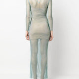 Hotfix Rhinestone Embellished Fishnet Dress - Endless - UAE Rental and Resale for Women's Fashion