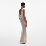 Rhinestone Drape Maxi Dress