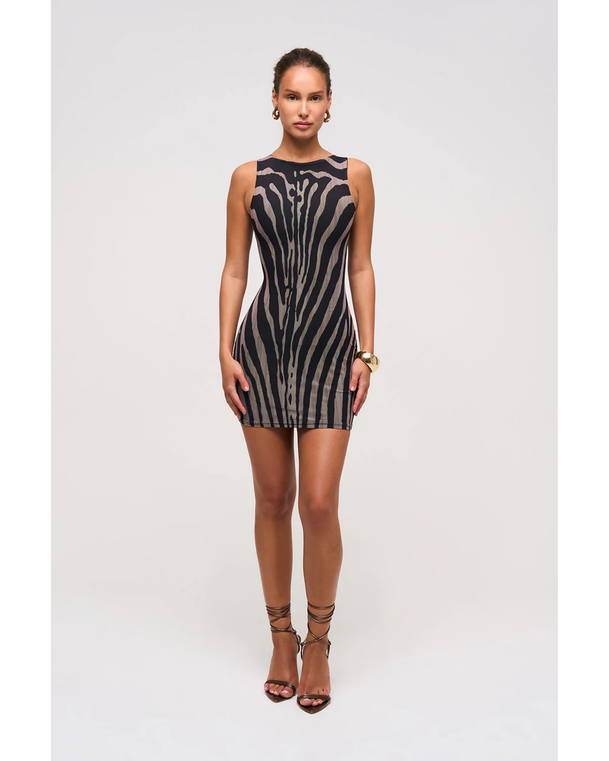 Illusion Slash Neck Mini Dress - Endless - UAE Rental and Resale for Women's Fashion