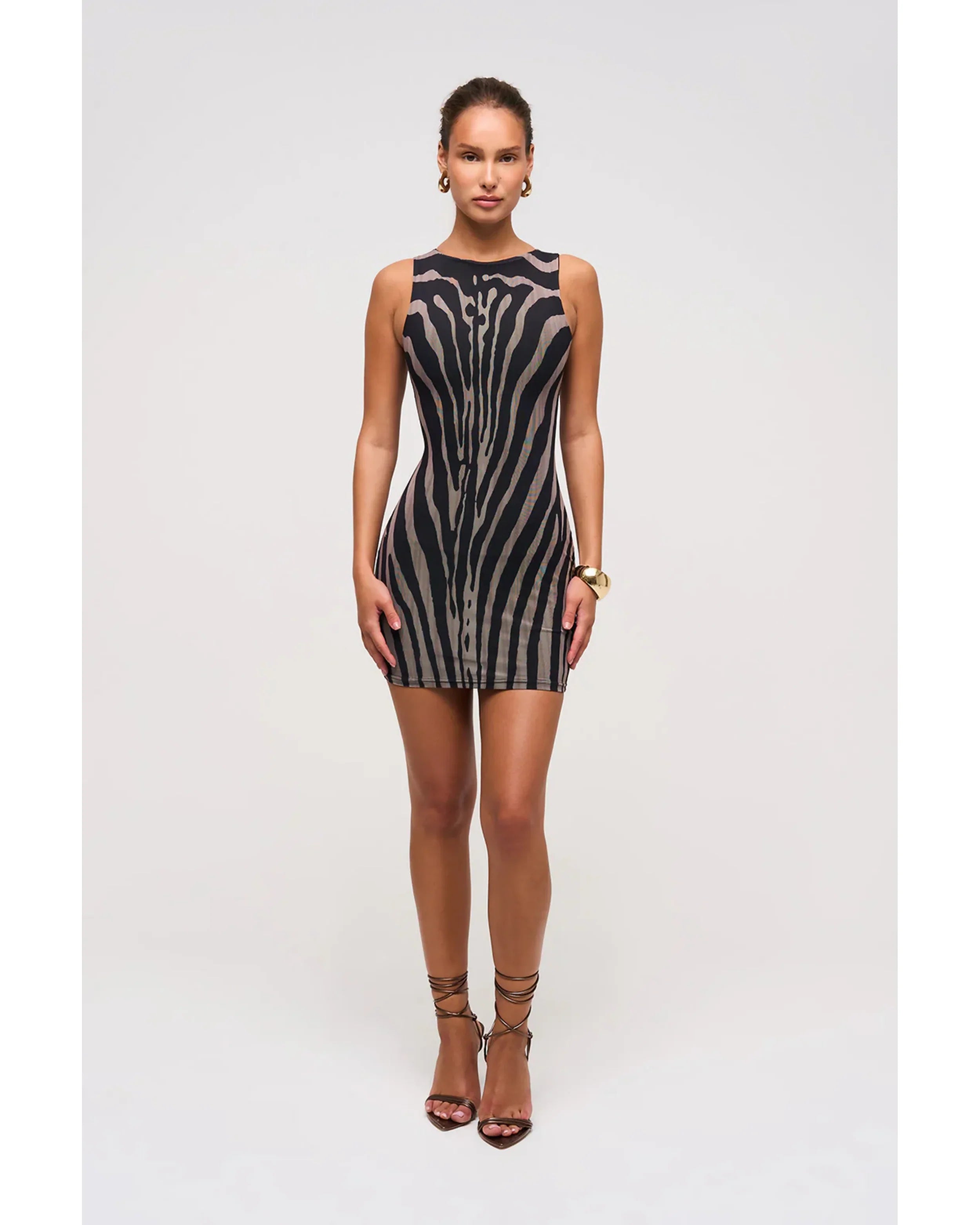 Illusion Slash Neck Mini Dress - Endless - UAE Rental and Resale for Women's Fashion
