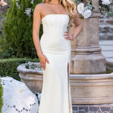 Daphne White Bandeau Corset Maxi Dress