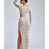 Ingrid Lace Long Sleeve Maxi Dress - Endless - UAE Rental and Resale for Women's Fashion