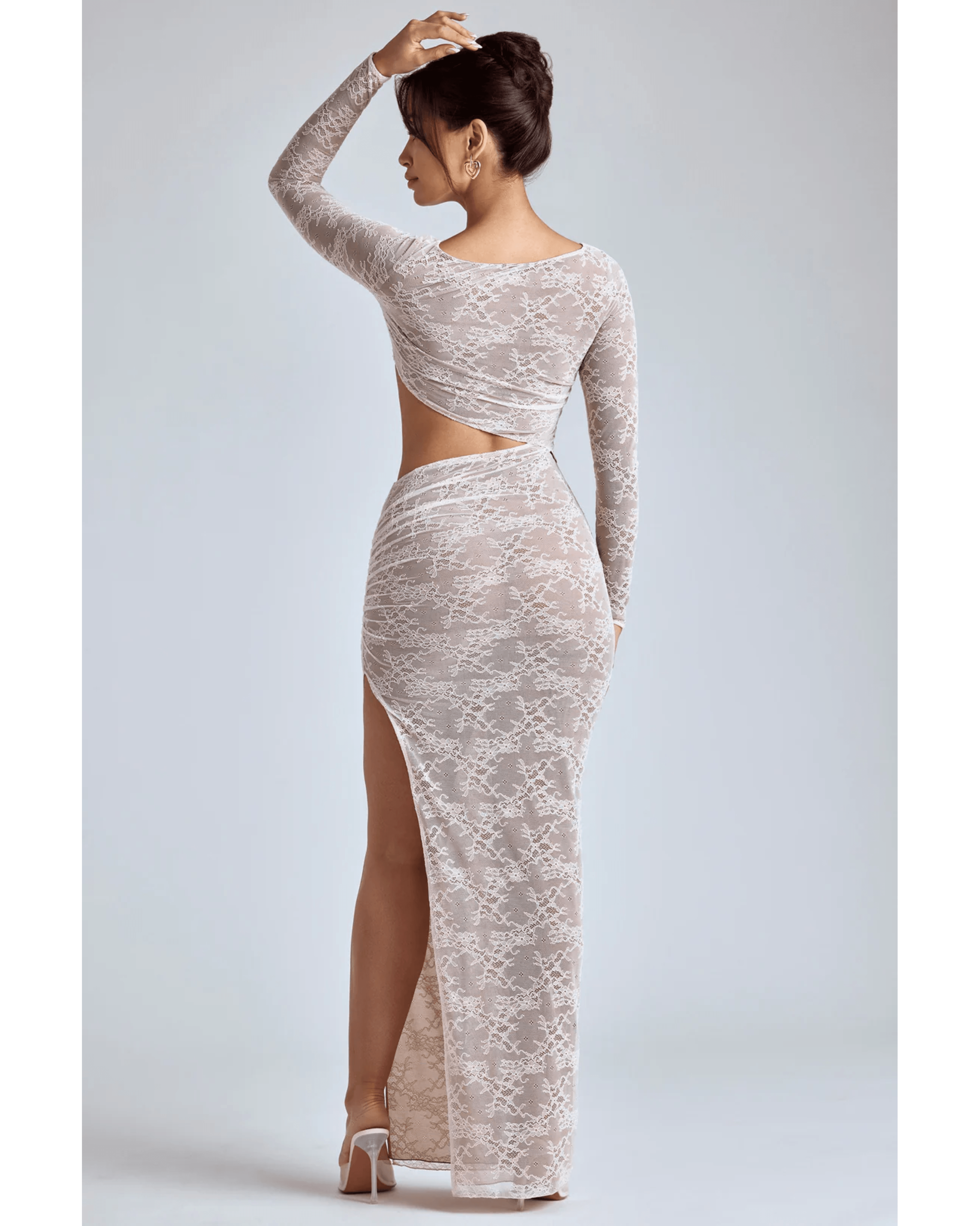 Ingrid Lace Long Sleeve Maxi Dress - Endless - UAE Rental and Resale for Women's Fashion