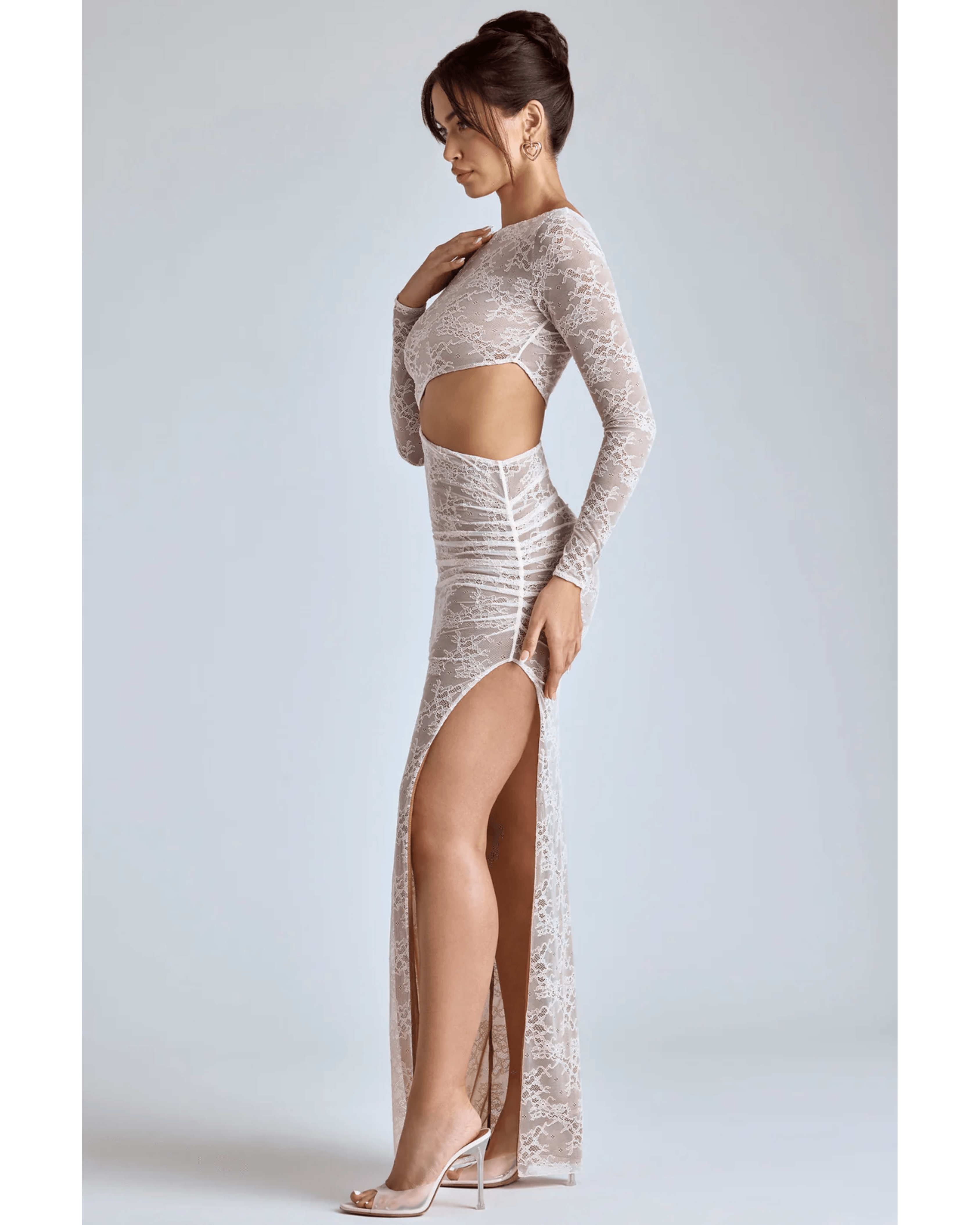 Ingrid Lace Long Sleeve Maxi Dress - Endless - UAE Rental and Resale for Women's Fashion