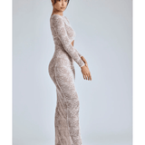 Ingrid Lace Long Sleeve Maxi Dress - Endless - UAE Rental and Resale for Women's Fashion