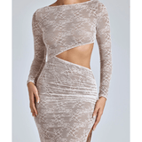 Ingrid Lace Long Sleeve Maxi Dress - Endless - UAE Rental and Resale for Women's Fashion