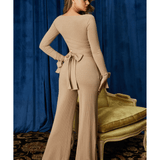 It's A Knit Petite Ribbed Keyhole Wide Leg Jumpsuit - Endless - UAE Rental and Resale for Women's Fashion