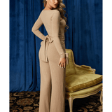 It's A Knit Petite Ribbed Keyhole Wide Leg Jumpsuit - Endless - UAE Rental and Resale for Women's Fashion