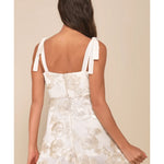 Ivory Mesh Floral Applique Tie-Strap Mini Dress - Endless - UAE Rental and Resale for Women's Fashion