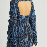 Rikke Marble-Print Stretch-Tulle Mini Dress