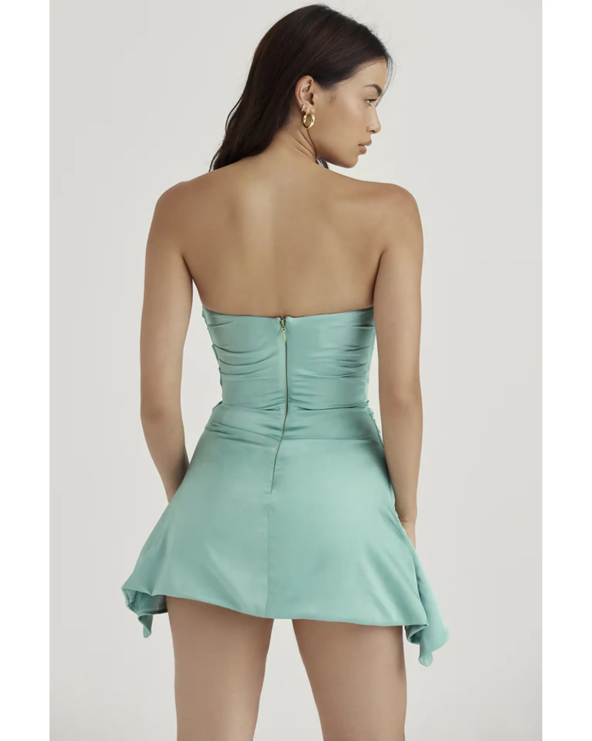 Jade Draped Strapless Corset Dress - Endless - UAE Rental and Resale for Women's Fashion