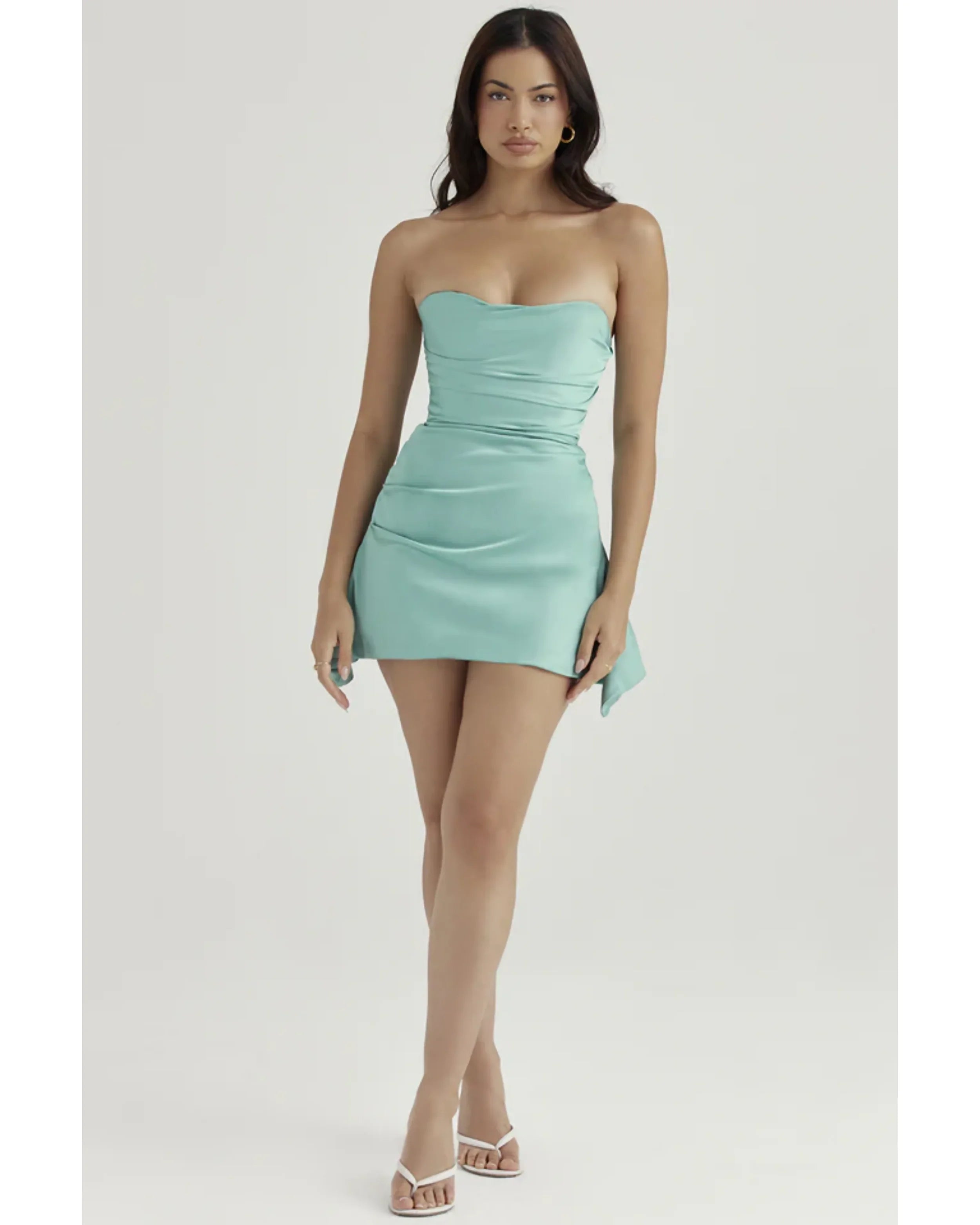 Jade Draped Strapless Corset Dress - Endless - UAE Rental and Resale for Women's Fashion