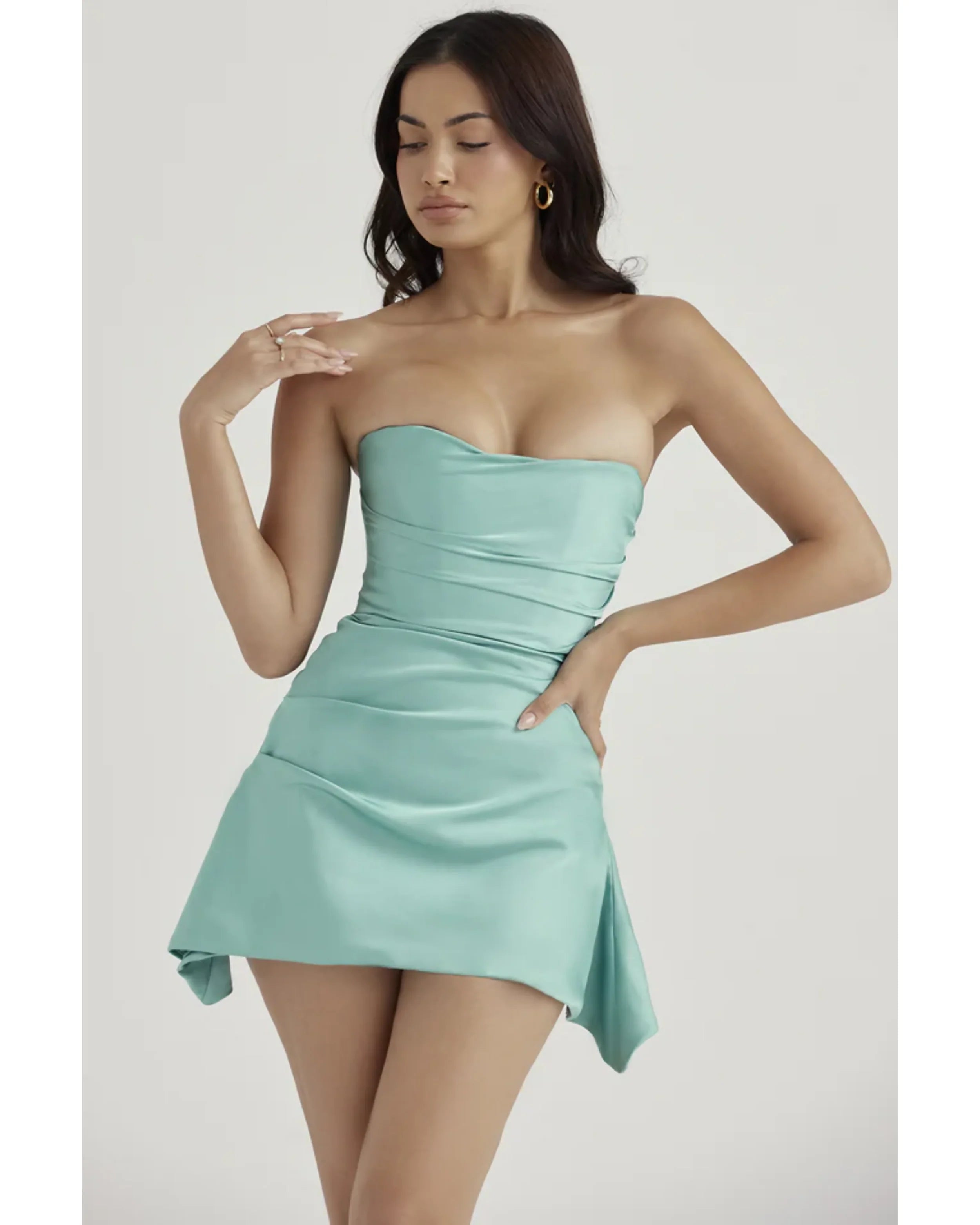 Jade Draped Strapless Corset Dress - Endless - UAE Rental and Resale for Women's Fashion