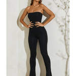 Jamila Strapless Flared Hem Jumpsuit - Endless - UAE Rental and Resale for Women's Fashion