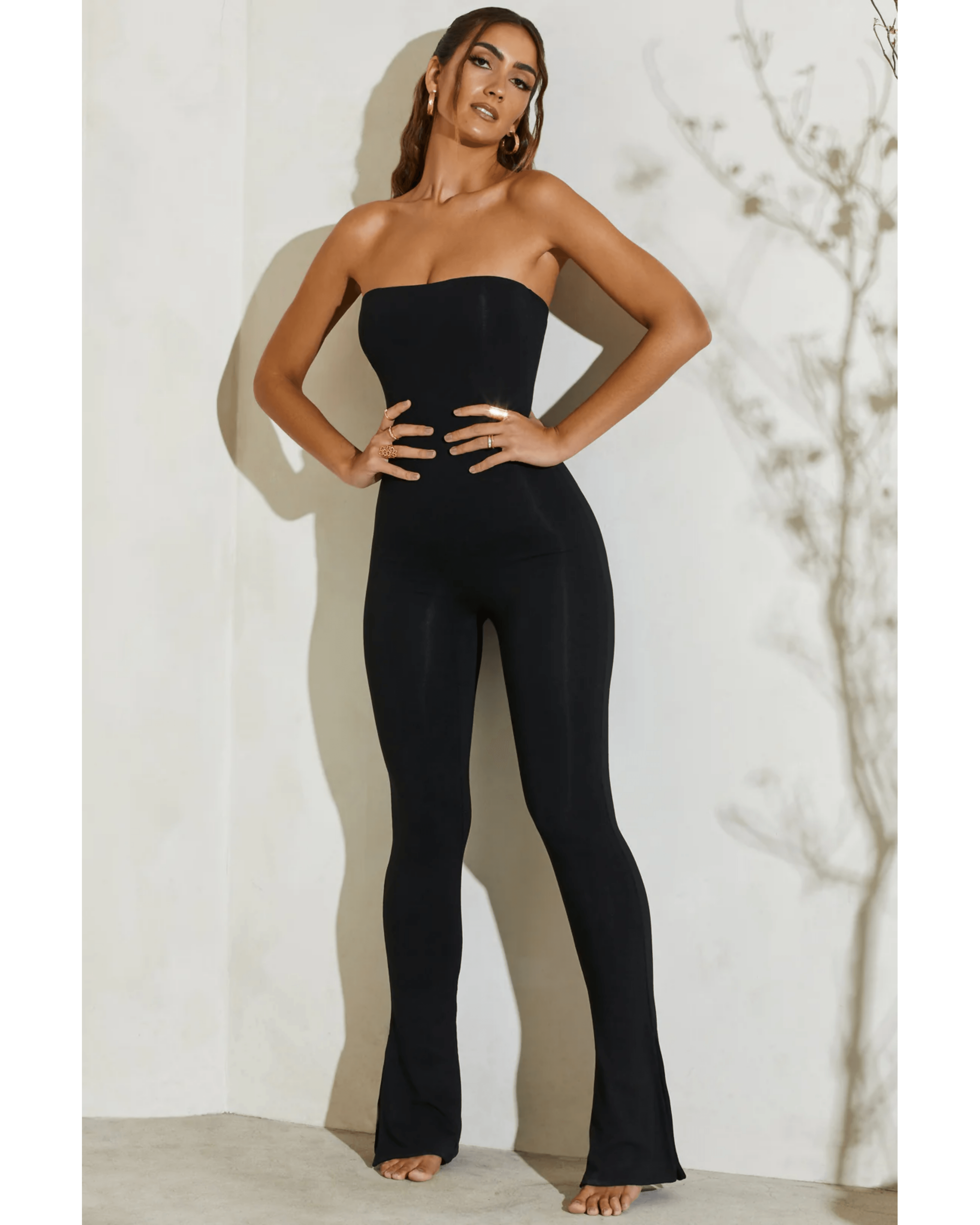 Jamila Strapless Flared Hem Jumpsuit - Endless - UAE Rental and Resale for Women's Fashion