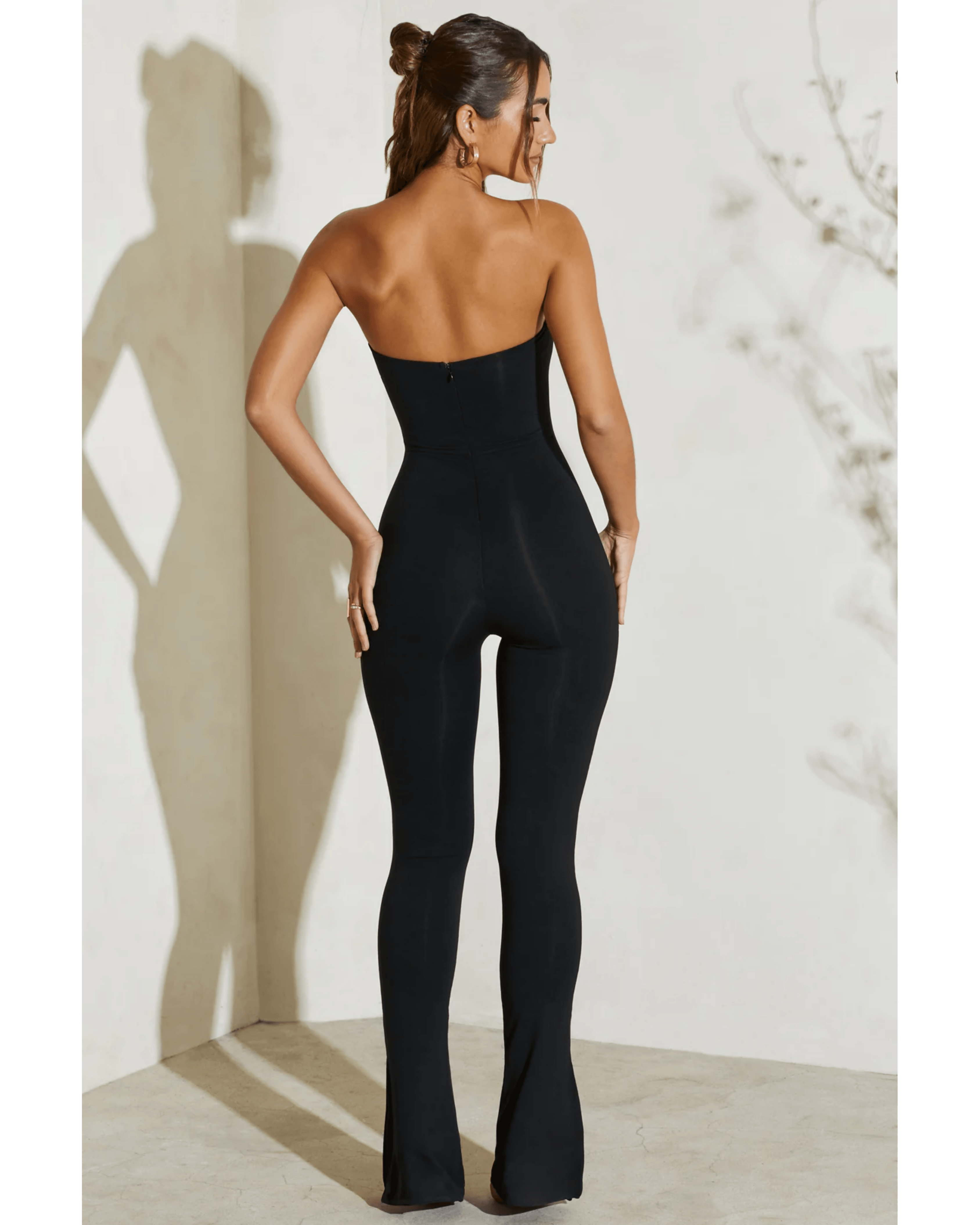 Jamila Strapless Flared Hem Jumpsuit - Endless - UAE Rental and Resale for Women's Fashion