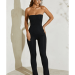 Jamila Strapless Flared Hem Jumpsuit - Endless - UAE Rental and Resale for Women's Fashion