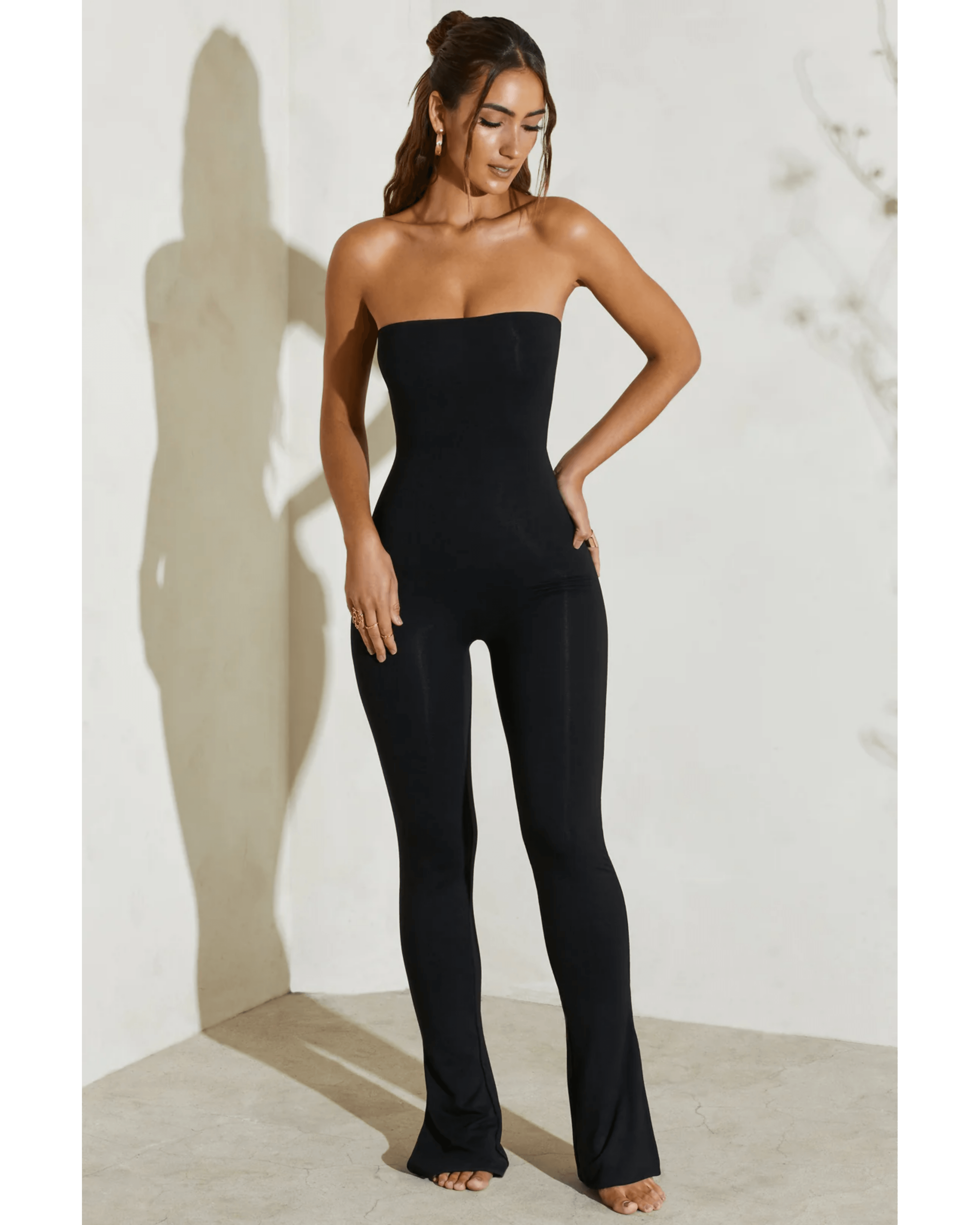 Jamila Strapless Flared Hem Jumpsuit - Endless - UAE Rental and Resale for Women's Fashion