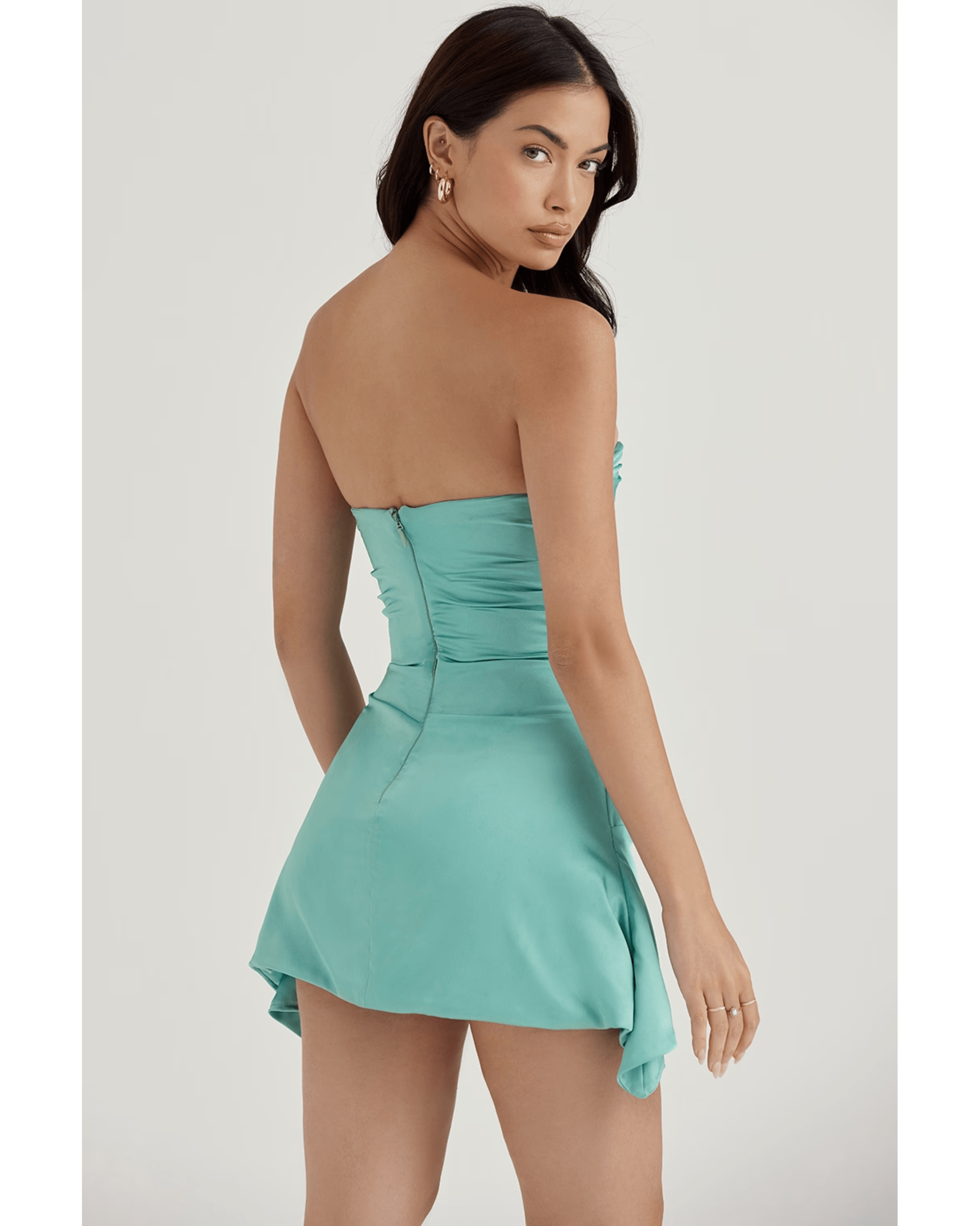 Jasmine Jade Draped Strapless Corset Dress - Endless - UAE Rental and Resale for Women's Fashion
