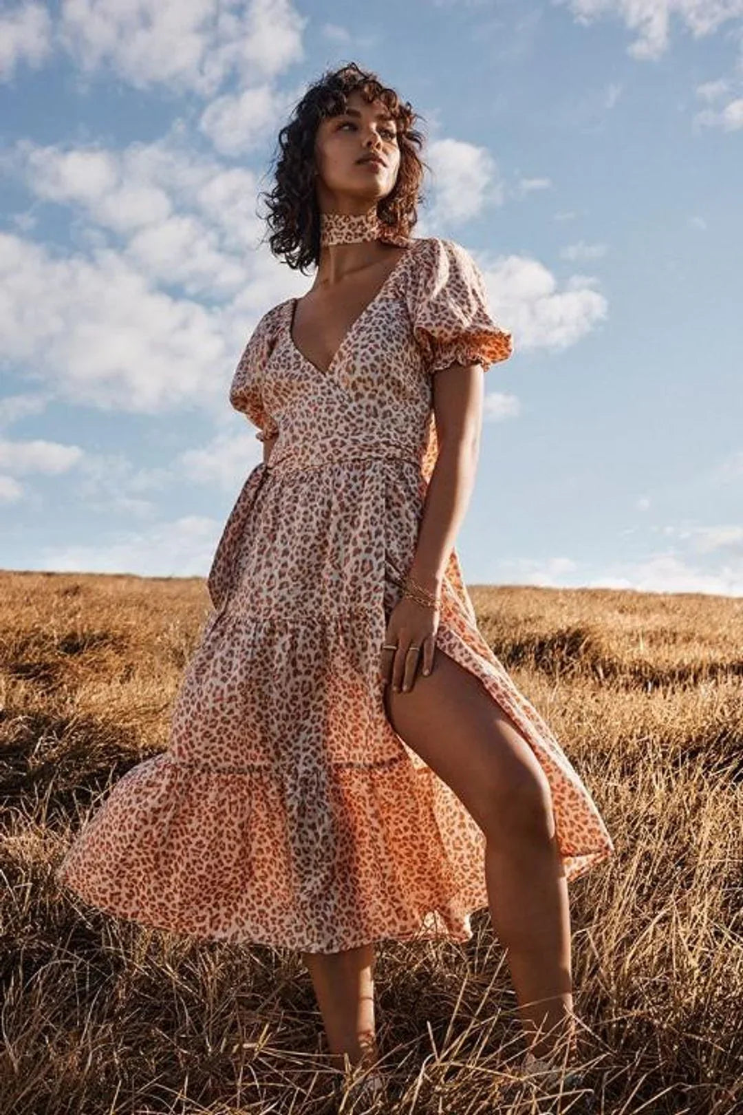 Jelena Linen Midi Wrap Dress - Endless - UAE Rental and Resale for Women's Fashion