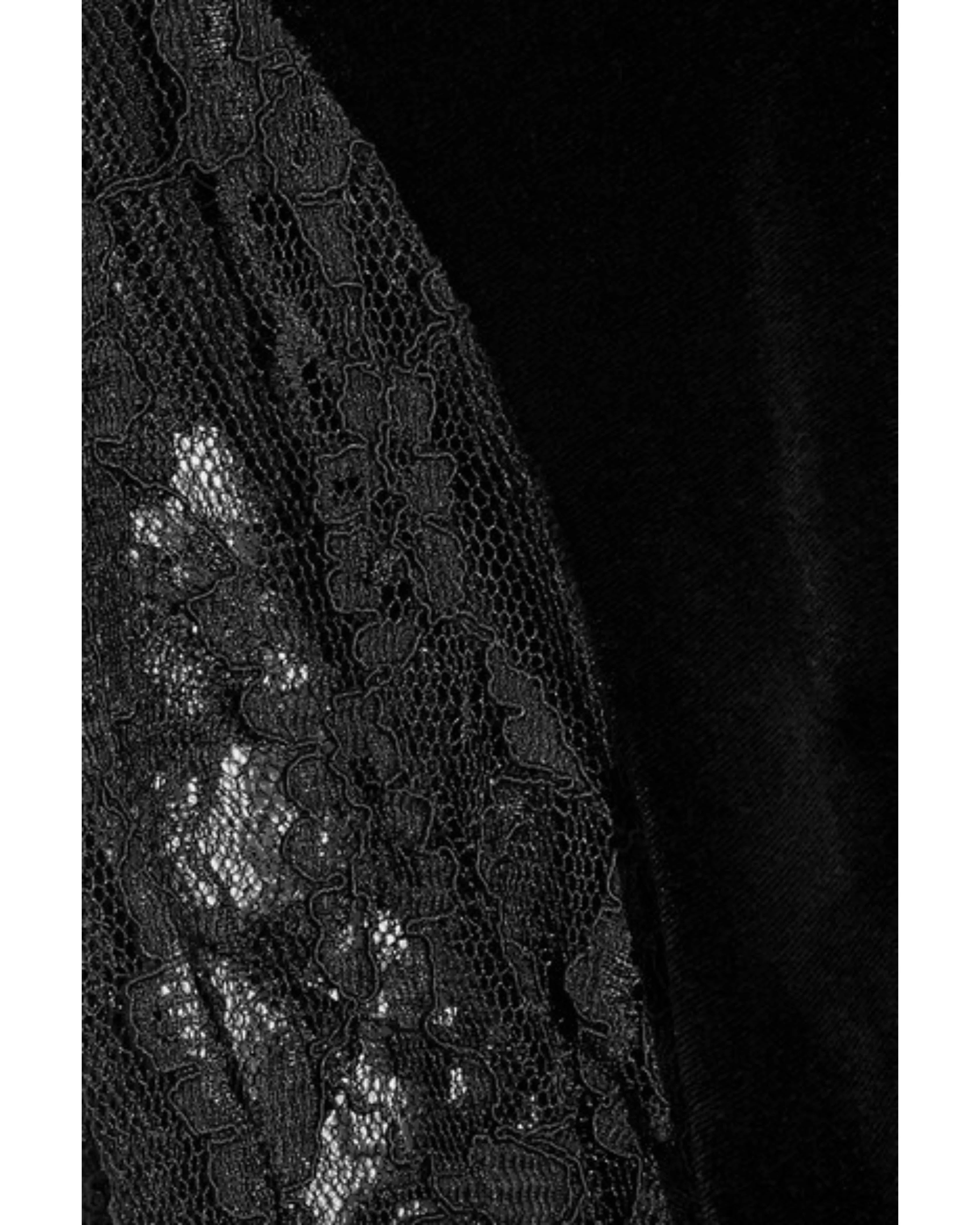 Jenny Cropped Lace Paneled Velvet Top - Endless - UAE Rental and Resale for Women's Fashion