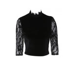 Jenny Cropped Lace Paneled Velvet Top - Endless - UAE Rental and Resale for Women's Fashion