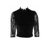 Jenny Cropped Lace Paneled Velvet Top - Endless - UAE Rental and Resale for Women's Fashion