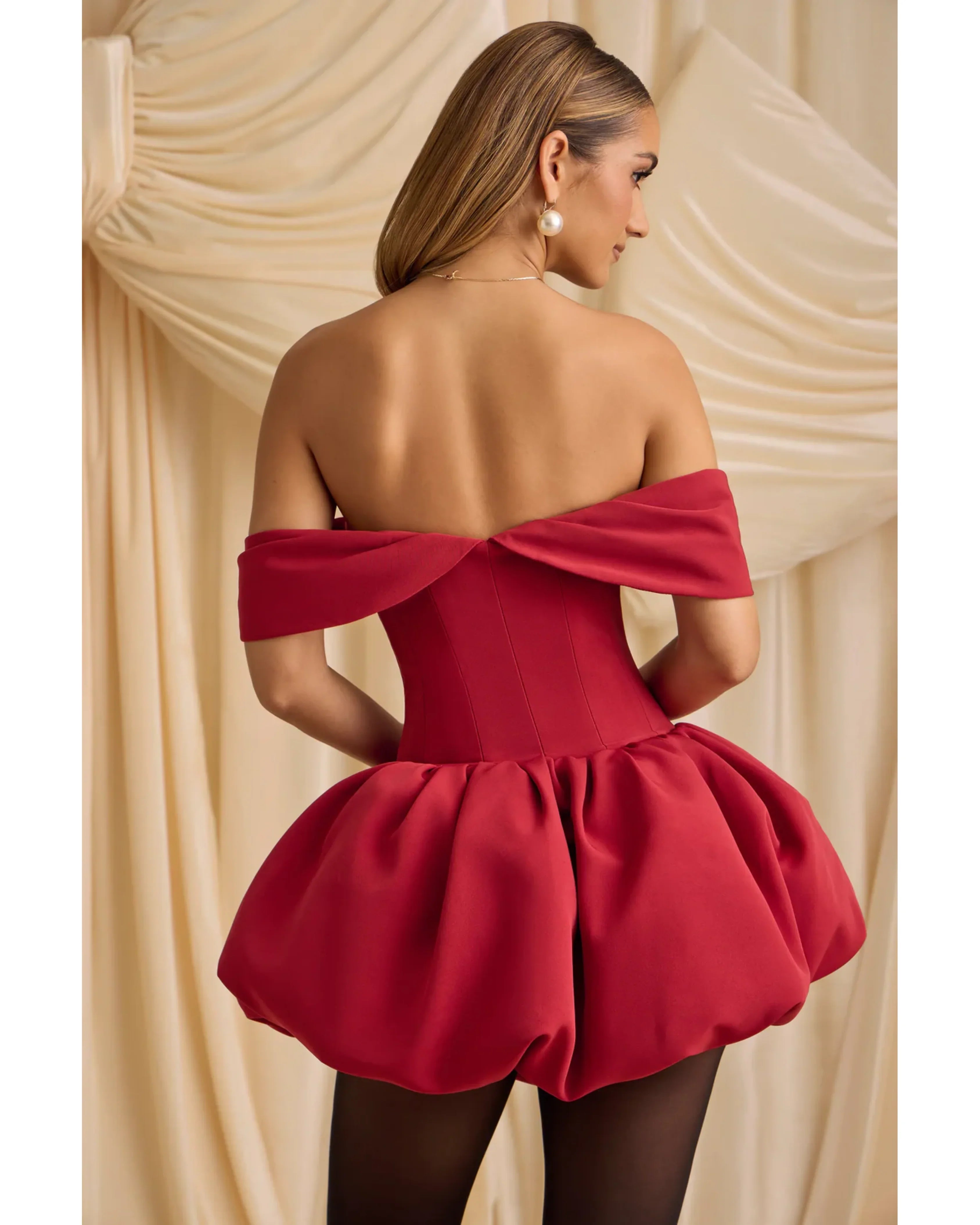 Jessamy Off-Shoulder Layered Bubble Hem Corset Mini Dress - Endless - UAE Rental and Resale for Women's Fashion