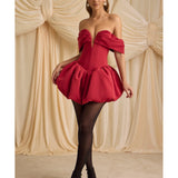 Jessamy Off-Shoulder Layered Bubble Hem Corset Mini Dress - Endless - UAE Rental and Resale for Women's Fashion