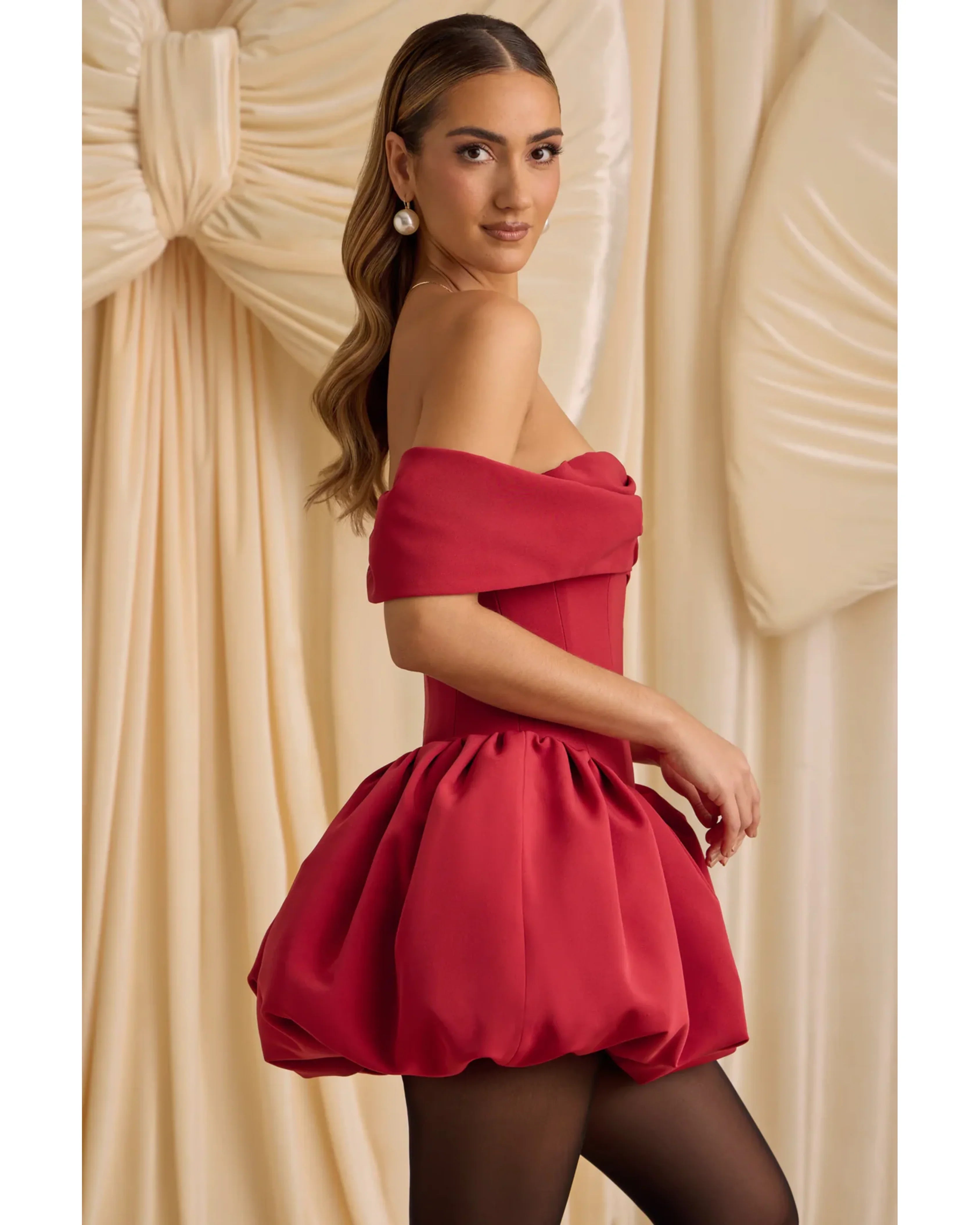 Jessamy Off-Shoulder Layered Bubble Hem Corset Mini Dress - Endless - UAE Rental and Resale for Women's Fashion