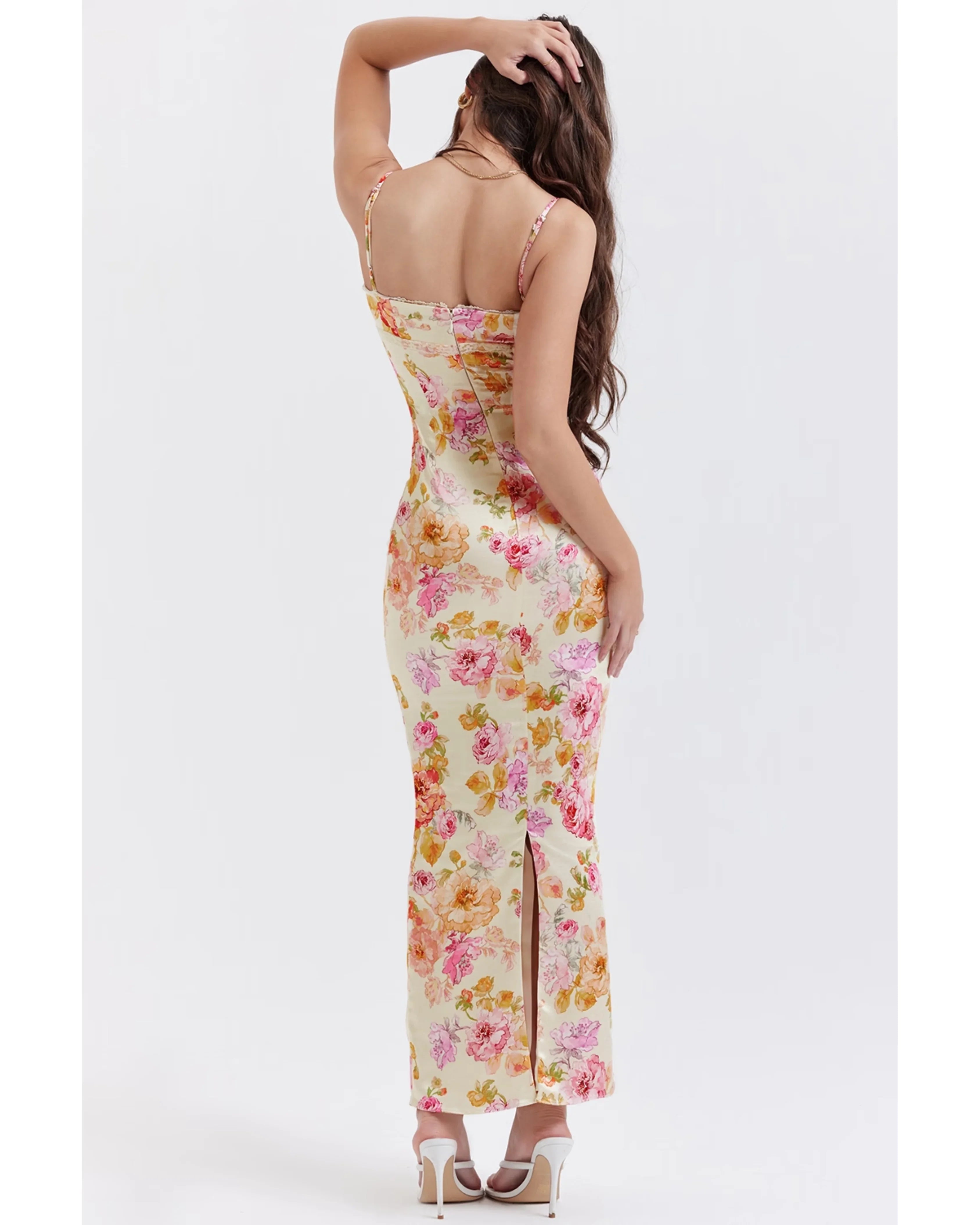 Josefina Ivory Floral Maxi Dress - Endless - UAE Rental and Resale for Women's Fashion
